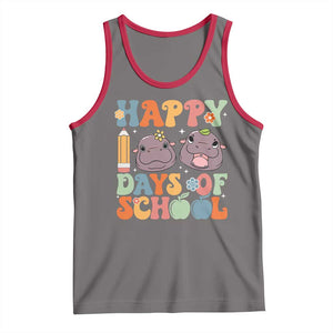 Happy 100 Days Of School Cute Moo Deng Tank Top TS09 Deep Heather Red Print Your Wear