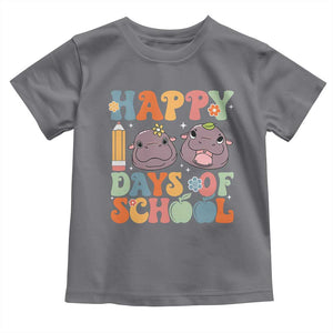Happy 100 Days Of School Cute Moo Deng Toddler T Shirt TS09 Charcoal Print Your Wear