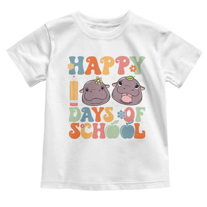 Happy 100 Days Of School Cute Moo Deng Toddler T Shirt TS09 White Print Your Wear