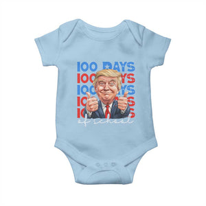 Funny 100 Days Of School Trump Baby Onesie TS09 Light Blue Print Your Wear