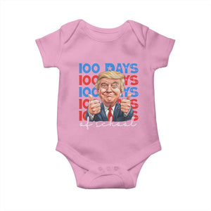 Funny 100 Days Of School Trump Baby Onesie TS09 Light Pink Print Your Wear