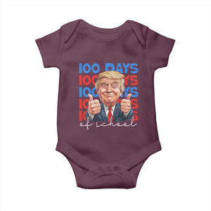 Funny 100 Days Of School Trump Baby Onesie TS09 Maroon Print Your Wear