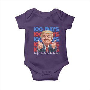 Funny 100 Days Of School Trump Baby Onesie TS09 Purple Print Your Wear