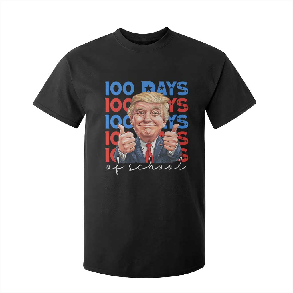 Funny 100 Days Of School Trump T Shirt For Kid TS09 Black Print Your Wear