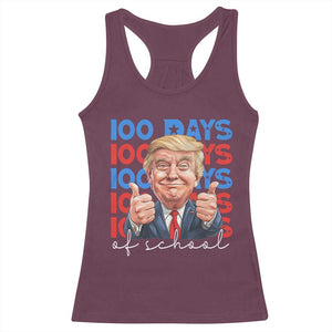 Funny 100 Days Of School Trump Racerback Tank Top TS09 Maroon Print Your Wear