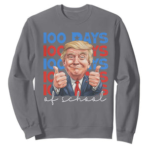 Funny 100 Days Of School Trump Sweatshirt TS09 Charcoal Print Your Wear