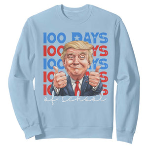 Funny 100 Days Of School Trump Sweatshirt TS09 Light Blue Print Your Wear