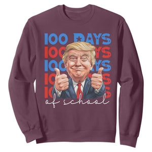 Funny 100 Days Of School Trump Sweatshirt TS09 Maroon Print Your Wear