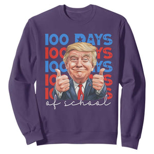Funny 100 Days Of School Trump Sweatshirt TS09 Purple Print Your Wear