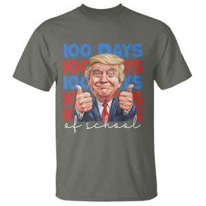 Funny 100 Days Of School Trump T Shirt TS09 Military Green Print Your Wear