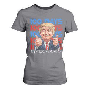 Funny 100 Days Of School Trump T Shirt For Women TS09 Charcoal Print Your Wear