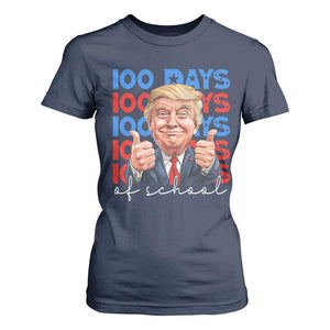 Funny 100 Days Of School Trump T Shirt For Women TS09 Navy Print Your Wear