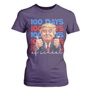 Funny 100 Days Of School Trump T Shirt For Women TS09 Purple Print Your Wear