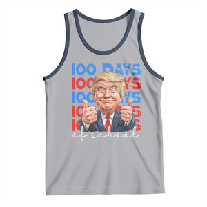 Funny 100 Days Of School Trump Tank Top TS09 Athletic Heather Navy Print Your Wear