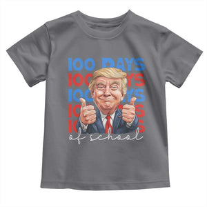 Funny 100 Days Of School Trump Toddler T Shirt TS09 Charcoal Print Your Wear