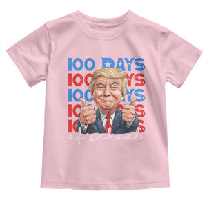 Funny 100 Days Of School Trump Toddler T Shirt TS09 Light Pink Print Your Wear