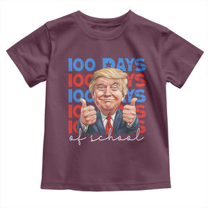 Funny 100 Days Of School Trump Toddler T Shirt TS09 Maroon Print Your Wear