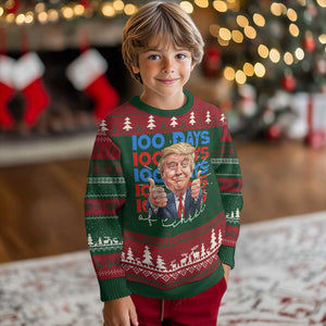 Funny 100 Days Of School Trump Ugly Christmas Sweater TS09 Christmas Print Your Wear