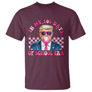 In My 100 Days Of School Era Trump T Shirt Pink Trump Bubble Gum TS09 Maroon Print Your Wear