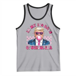 In My 100 Days Of School Era Trump Tank Top Pink Trump Bubble Gum TS09 Athletic Heather Black Print Your Wear