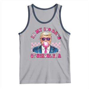 In My 100 Days Of School Era Trump Tank Top Pink Trump Bubble Gum TS09 Athletic Heather Navy Print Your Wear
