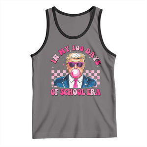 In My 100 Days Of School Era Trump Tank Top Pink Trump Bubble Gum TS09 Deep Heather Black Print Your Wear