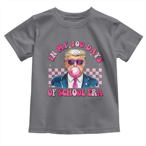 In My 100 Days Of School Era Trump Toddler T Shirt Pink Trump Bubble Gum TS09 Charcoal Print Your Wear
