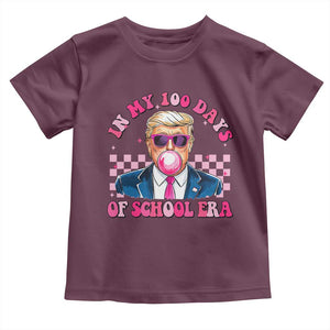 In My 100 Days Of School Era Trump Toddler T Shirt Pink Trump Bubble Gum TS09 Maroon Print Your Wear