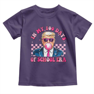 In My 100 Days Of School Era Trump Toddler T Shirt Pink Trump Bubble Gum TS09 Purple Print Your Wear