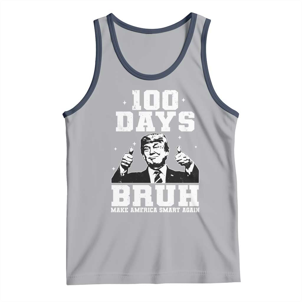 100th Day Of School Funny Trump Tank Top 100 Days Bruh TS09 Athletic Heather Navy Print Your Wear