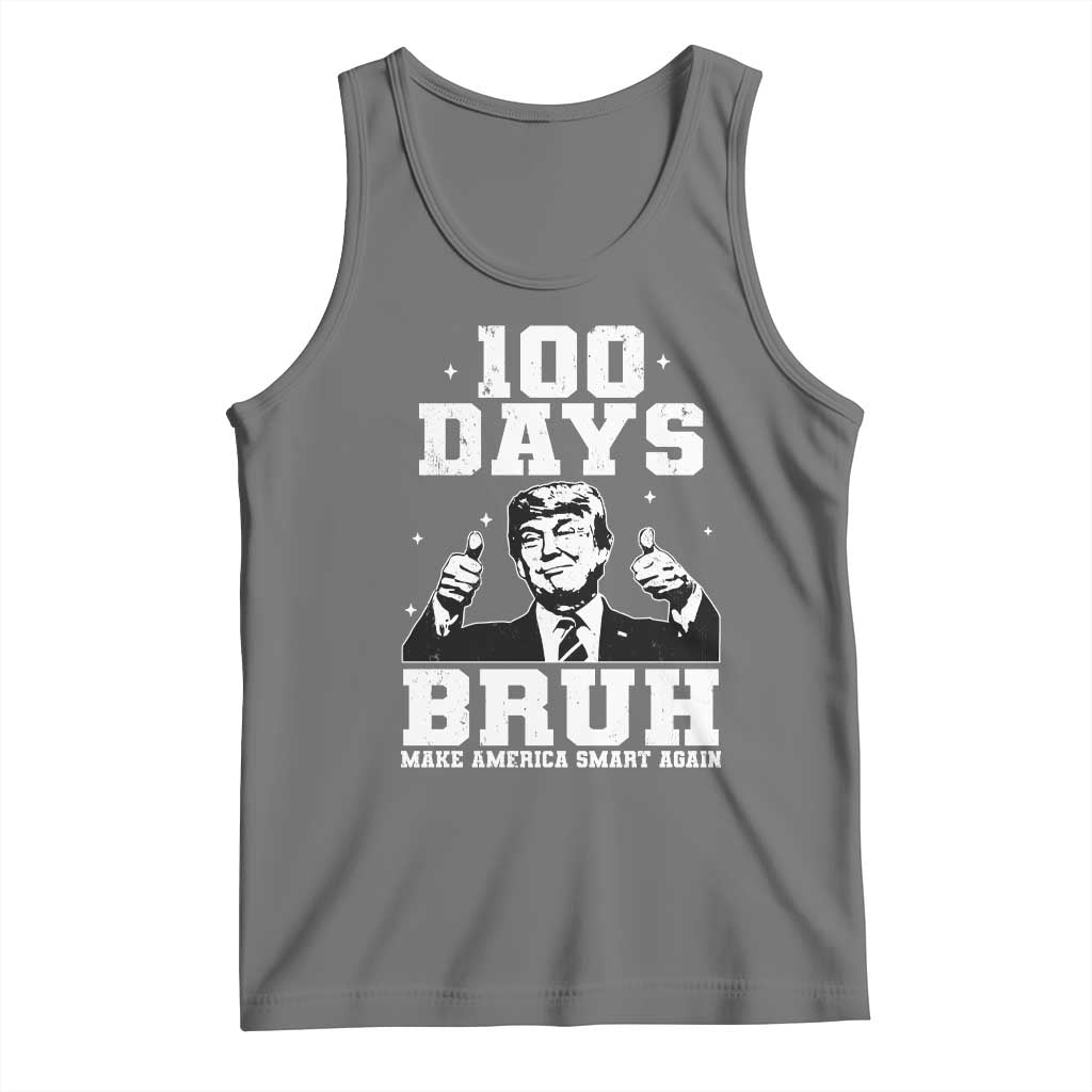100th Day Of School Funny Trump Tank Top 100 Days Bruh TS09 Black Heather Print Your Wear
