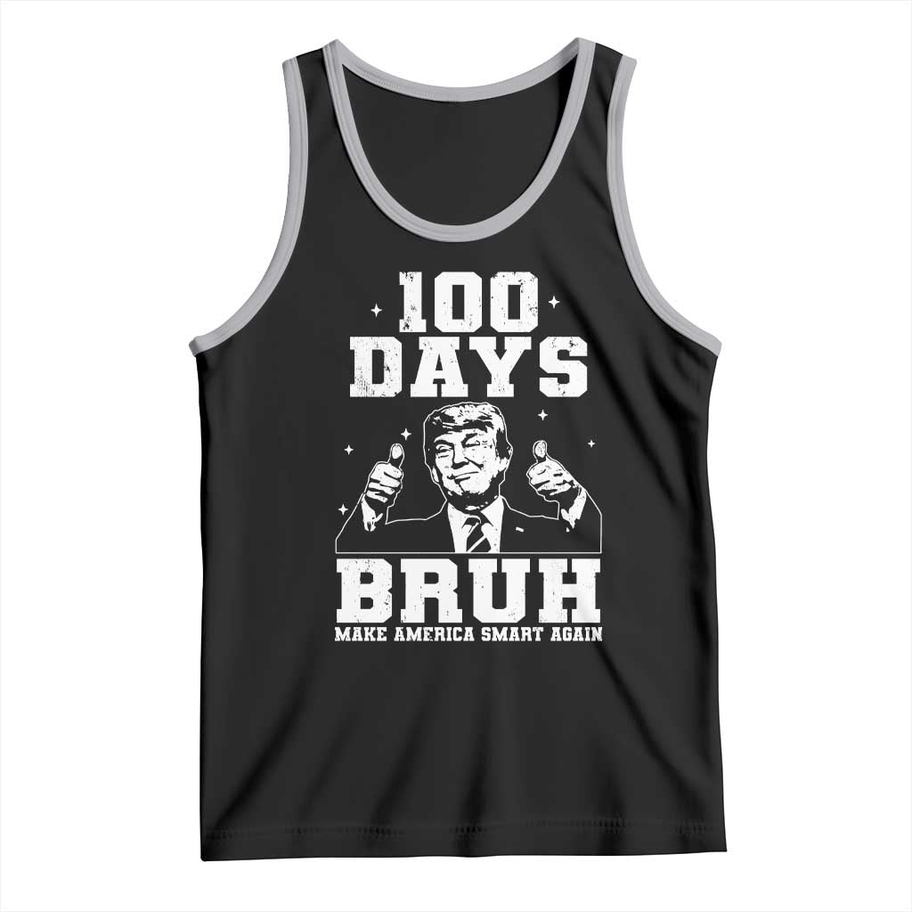 100th Day Of School Funny Trump Tank Top 100 Days Bruh TS09 Black Athletic Heather Print Your Wear