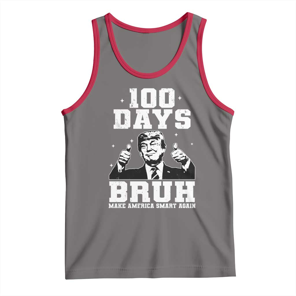 100th Day Of School Funny Trump Tank Top 100 Days Bruh TS09 Deep Heather Red Print Your Wear