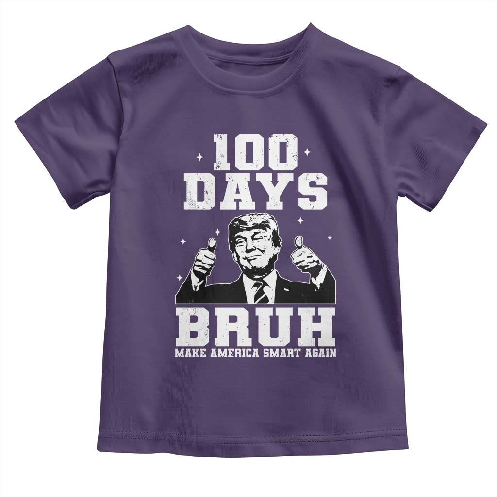 100th Day Of School Funny Trump Toddler T Shirt 100 Days Bruh TS09 Purple Print Your Wear
