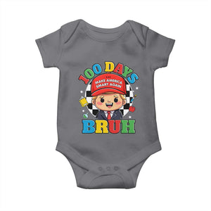 Funny 100 Days Of School Trump Baby Onesie Make America Smart Again TS09 Charcoal Print Your Wear
