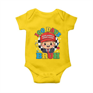 Funny 100 Days Of School Trump Baby Onesie Make America Smart Again TS09 Daisy Print Your Wear