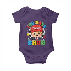 Funny 100 Days Of School Trump Baby Onesie Make America Smart Again TS09 Purple Print Your Wear