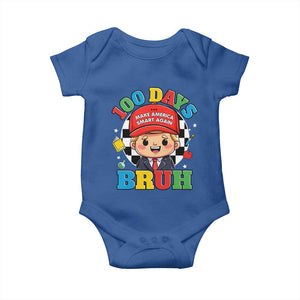 Funny 100 Days Of School Trump Baby Onesie Make America Smart Again TS09 Royal Blue Print Your Wear