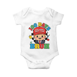 Funny 100 Days Of School Trump Baby Onesie Make America Smart Again TS09 White Print Your Wear