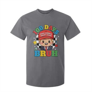Funny 100 Days Of School Trump T Shirt For Kid Make America Smart Again TS09 Charcoal Print Your Wear