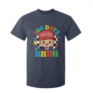 Funny 100 Days Of School Trump T Shirt For Kid Make America Smart Again TS09 Navy Print Your Wear