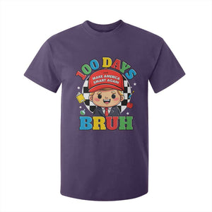 Funny 100 Days Of School Trump T Shirt For Kid Make America Smart Again TS09 Purple Print Your Wear