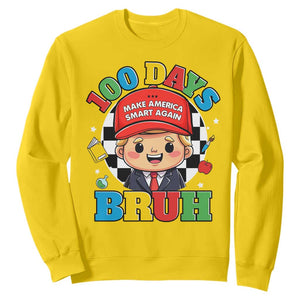 Funny 100 Days Of School Trump Sweatshirt Make America Smart Again TS09 Daisy Print Your Wear