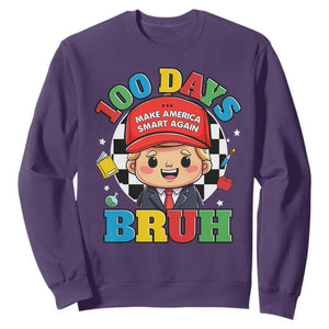 Funny 100 Days Of School Trump Sweatshirt Make America Smart Again TS09 Purple Print Your Wear