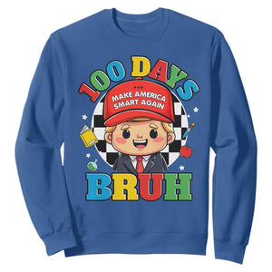 Funny 100 Days Of School Trump Sweatshirt Make America Smart Again TS09 Royal Blue Print Your Wear