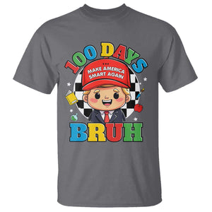 Funny 100 Days Of School Trump T Shirt Make America Smart Again TS09 Charcoal Print Your Wear