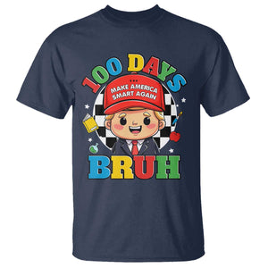 Funny 100 Days Of School Trump T Shirt Make America Smart Again TS09 Navy Print Your Wear