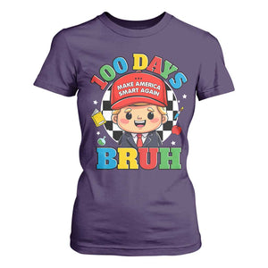 Funny 100 Days Of School Trump T Shirt For Women Make America Smart Again TS09 Purple Print Your Wear