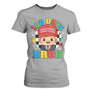 Funny 100 Days Of School Trump T Shirt For Women Make America Smart Again TS09 Sport Gray Print Your Wear