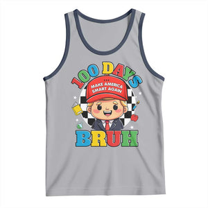 Funny 100 Days Of School Trump Tank Top Make America Smart Again TS09 Athletic Heather Navy Print Your Wear